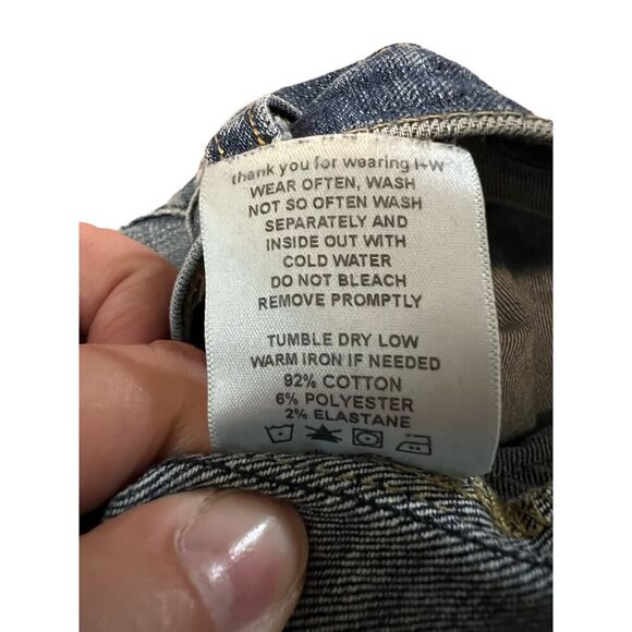 Imogene + Willie Low Rise Jeans Slim Blue Bottom Medium White Wash Open Hem 25 - Picture 10 of 11